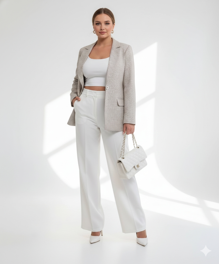 MARYNARKA AZALIA NIEBIESKO BRĄZOWA KRATKA